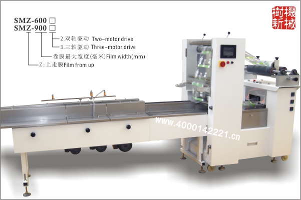 SMZ-600 枕式包裝機(jī)（適合包裝大尺寸的塊狀物品，或帶托盒的物品）