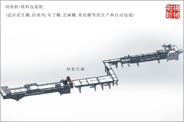 切塊機(jī)+理料包裝流水線(xiàn)(沙琪瑪，花生糖，米花糖，沙琪瑪?shù)纳a(chǎn)到包裝全線(xiàn)自動(dòng)）